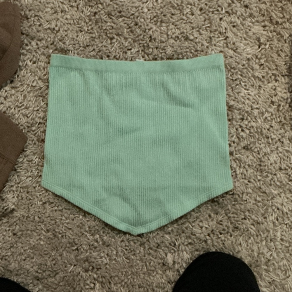 Mint Green Ribbed Tube Top